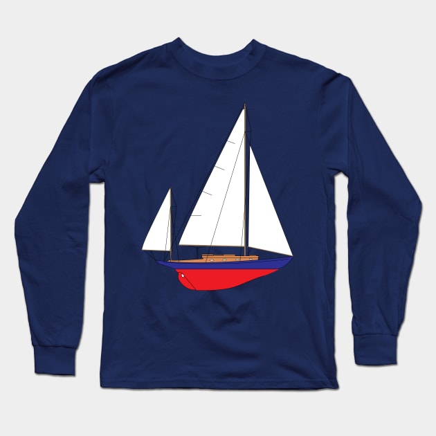 Concordia Yawl Sailboat Long Sleeve T-Shirt by CHBB